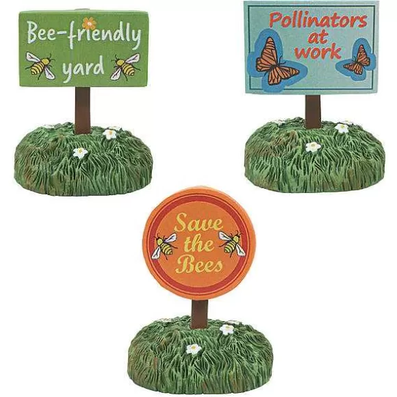 Department 56 Bee Friendly Signs St/3< Village Halloween Accessories