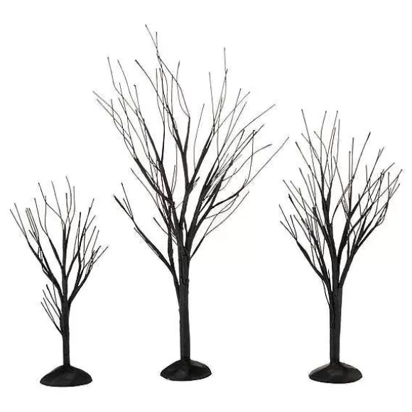 Department 56 Black Bare Branch Trees, St/3< Village Halloween Accessories