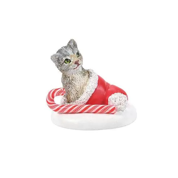 Department 56 Candy Cane Kitten Surprise< Village Accessories