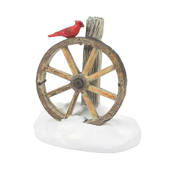 Department 56 Cardinal Christmas Wagon Wheel< Village Accessories