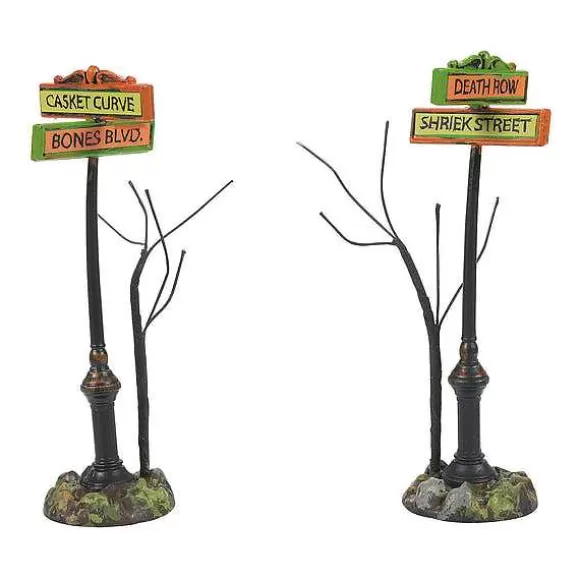 Department 56 Creepy Village Street Signs< Village Halloween Accessories