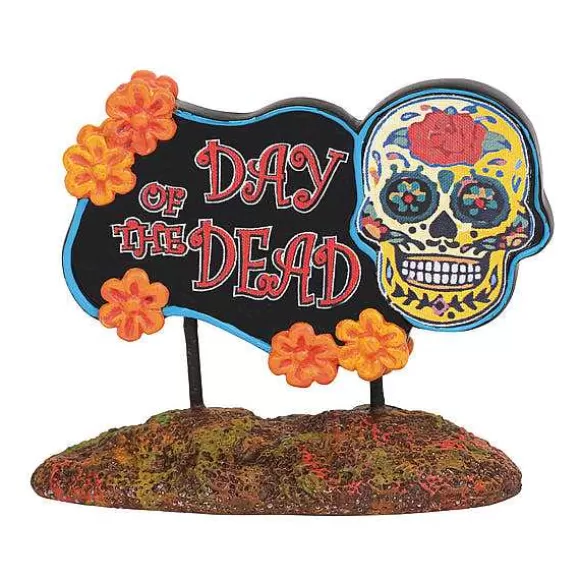 Department 56 Day Of The Dead Sign< Village Halloween Accessories