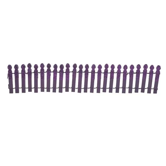 Department 56 Ghoulish Purple Glitter Fence< Village Halloween Accessories