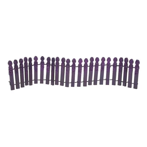 Department 56 Ghoulish Purple Glitter Fence< Village Halloween Accessories