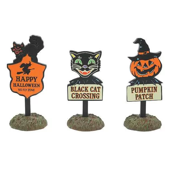 Department 56 Halloween Signs Set Of 3< Village Halloween Accessories