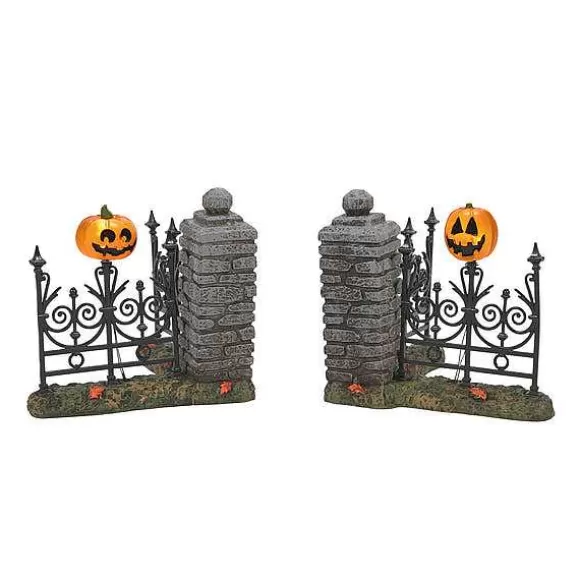 Department 56 Jack Lantern Lit Fence Corners< Village Halloween Accessories