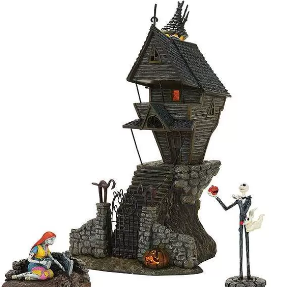 Department 56 Jack's House With Jack & Sally< Nightmare Before Christmas Village