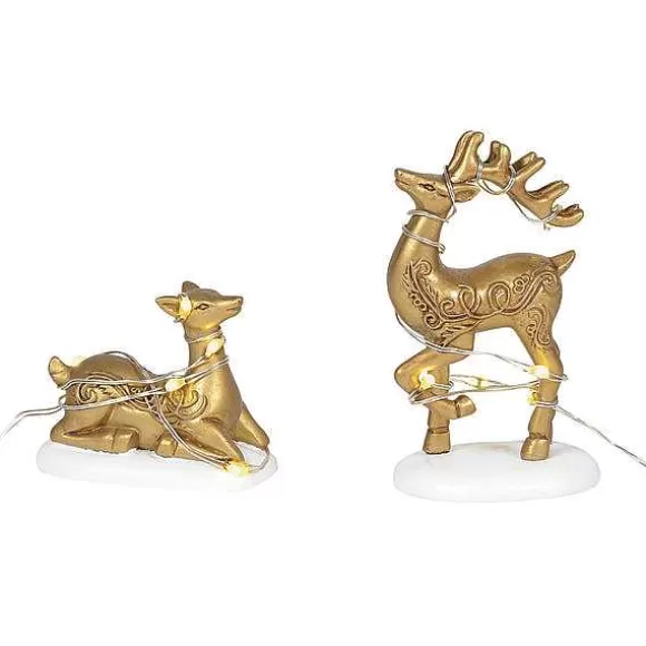 Department 56 Lit Deer Yard Decor< Village Accessories