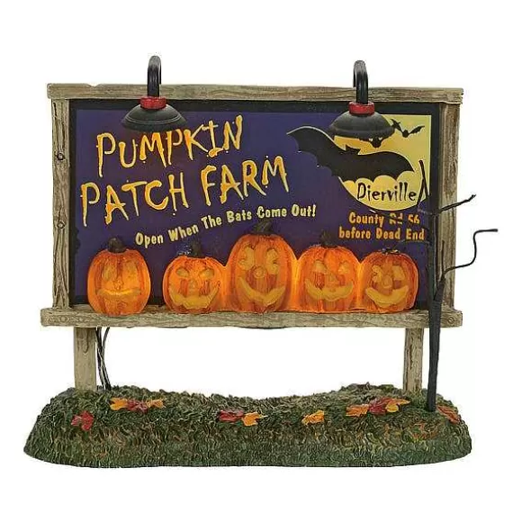 Department 56 Lit Pumpkin Patch Billboard< Village Halloween Accessories