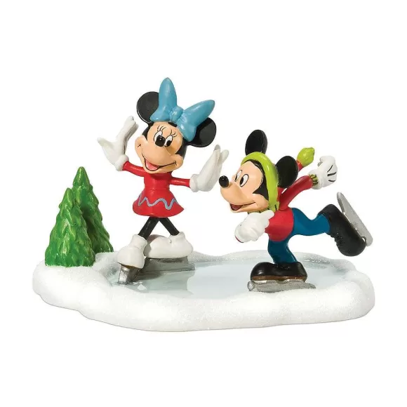 Department 56 Mickey & Minnie Go Skating< Disney Village