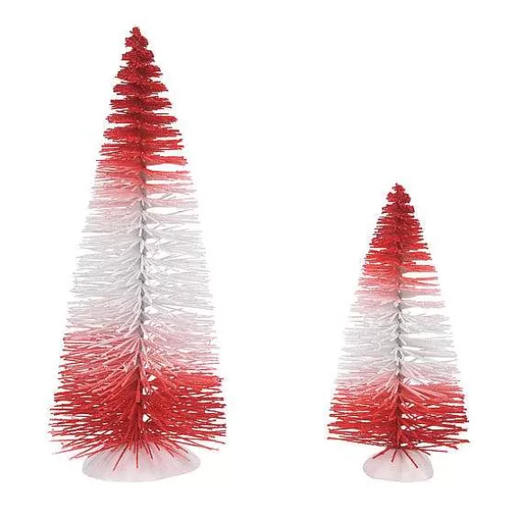 Department 56 Peppermint Stripe Trees Set2< Village Accessories