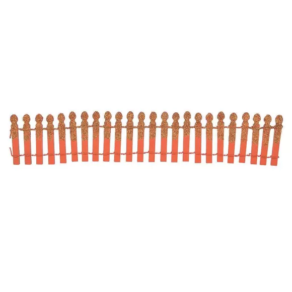 Department 56 Pumpkin Orange Glitter Fence< Village Halloween Accessories