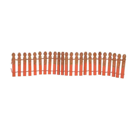 Department 56 Pumpkin Orange Glitter Fence< Village Halloween Accessories