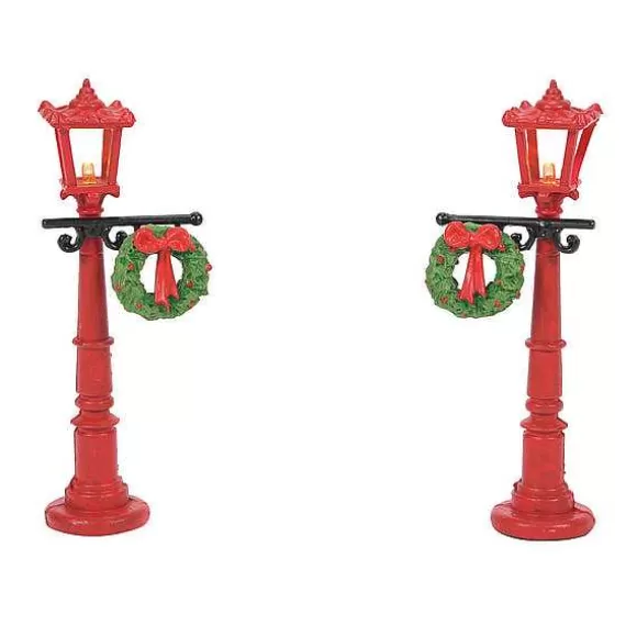 Department 56 Red With Greens Street Lights< Village Accessories