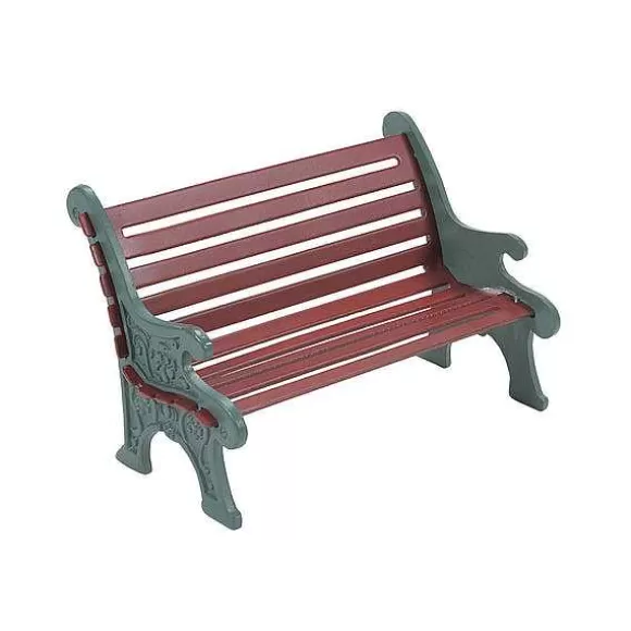 Department 56 Red Wrought Iron Park Bench< Village Accessories