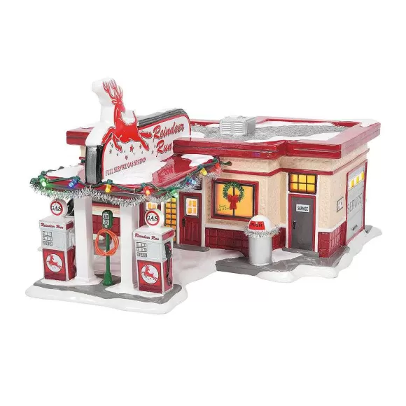 Department 56 Reindeer Gas Station< Original Snow Village