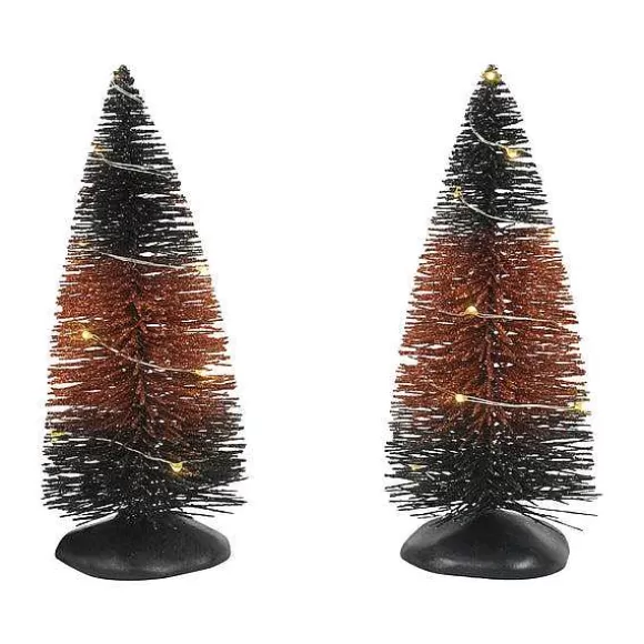 Department 56 Trad'L Lit Hlwn Trees Set Of 2< Village Halloween Accessories