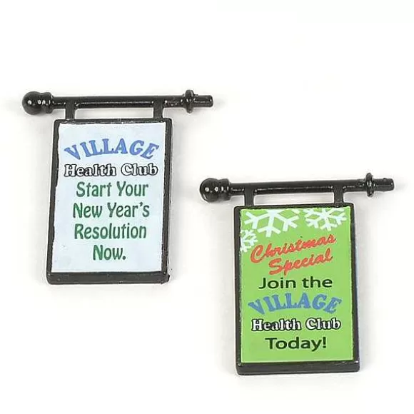 Department 56 Village Health Club Sign- 2 Sided< Replacement Parts