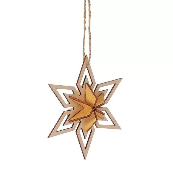 Department 56 Wooden Star Orn< Flourish