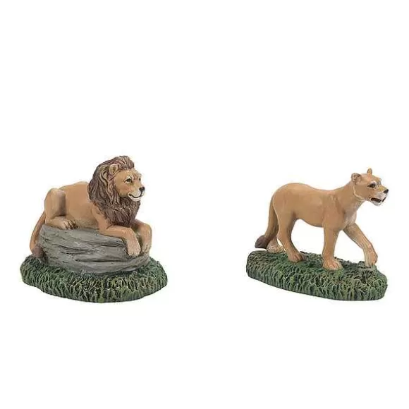 Department 56 Zoological Gardens Lions St2< Village Accessories